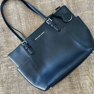 Michael Kors Black Leather Tote Bag